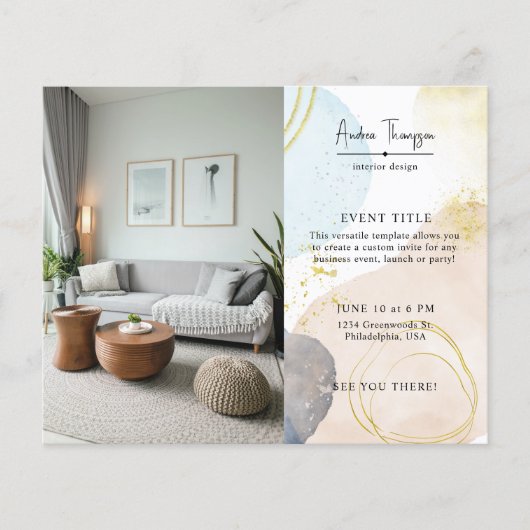 フォト抽象芸術水の色の形状GoIdフォイル チラシ (正面)