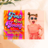 フォト招待状付き4歳の若い4歳の誕生日 招待状