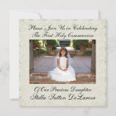 フォト招待状 – ファースト・ホーリー・コミュニオン招待状 招待状 (正面)