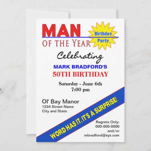 フォト招待状、Insert/Name/AGE、MEN、Mag.Cover 招待状 (裏面)