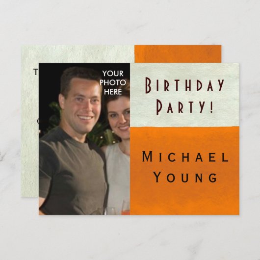 フォト挿入～はがき/招待状誕生日 インビテーションポストカード (正面/裏面)