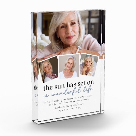 フォト数々のコラージュ悔やみや弔慰フォト記念 フォトブロック (左)