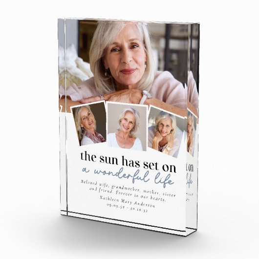 フォト数々のコラージュ悔やみや弔慰フォト記念 フォトブロック (右)