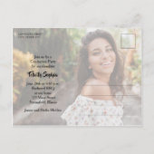 フォト数々のバーントオレンジ卒業招待状 ポストカード (裏面)