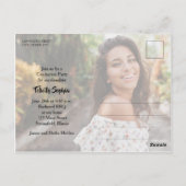 フォト数々のバーントオレンジ卒業招待状 ポストカード (裏面)