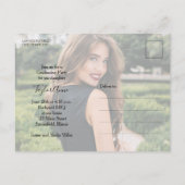 フォト数々のブラック卒業パーティー招待状 ポストカード (裏面)