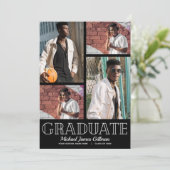 フォト数々のブラック卒業パーティー 招待状 (スタンド正面)