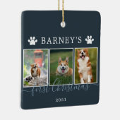 フォト数々の初めてのクリスマスドッグセラミックオーナメント セラミックオーナメント (右)