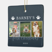 フォト数々の初めてのクリスマスドッグセラミックオーナメント セラミックオーナメント (左)