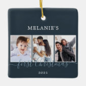 フォト数々の初めてのクリスマスベビーセラミックオーナメント セラミックオーナメント (正面)