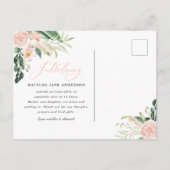 フォト数々の赤面ピンクフローラ誕生 案内ポストカード (裏面)