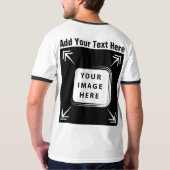 フォト文字カスタムテンプレートの前面の背面を追加 Tシャツ (裏面フル)