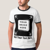 フォト文字カスタムテンプレートの前面の背面を追加 Tシャツ (正面)