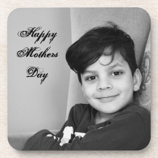 フォト文字テンプレートパーソナル母の日 コースター (正面)