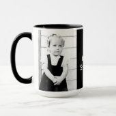 フォト文字ハッピーバースデーシンプルブラック/ホワイト マグカップ (左)