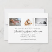 フォト新生児クリスマス誕生発表 招待状 (裏面)