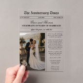 フォト新聞結婚記念日 アクリル招待状 (インサイチュ (ポータブル))