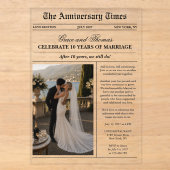 フォト新聞結婚記念日 アクリル招待状 (正面)
