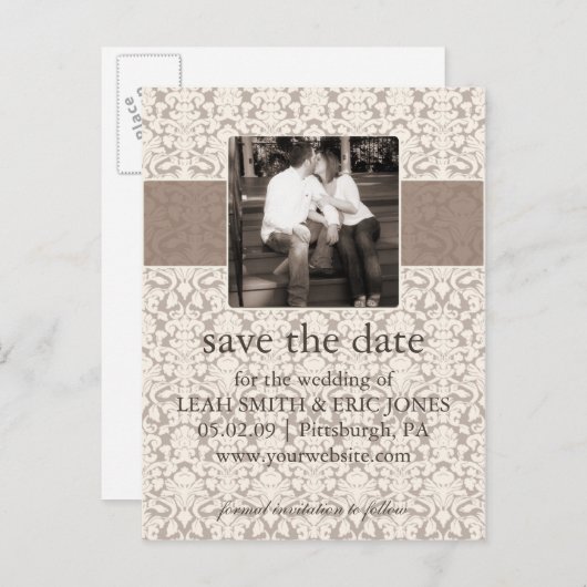 フォト日付の保存テンプレート 案内ポストカード (正面/裏面)