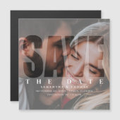 フォト日付の保存モダンタイポグラフィ磁気 (正面/裏面)