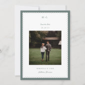 フォト日付カードのエッジをスカラップして保存 セーブザデート (正面)