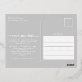 フォト日付ホイルはがきを保存 – Silver 箔シーズンポストカード (裏面)