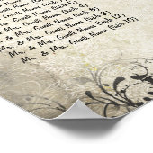 フォト明るい赤紫色ガーベラデイジーシーティングチャート ポスター (角)