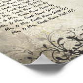 フォト明るい赤紫色ガーベラデイジーシーティングチャート ポスター (角)