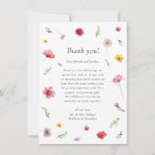 フォト春結婚ワイルドフラワーサンキューカード サンキューカード (正面)