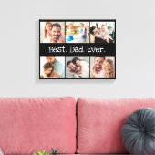 フォト最高のコラージュパパの白黒 キャンバスプリント (インサイチュ (リビング))