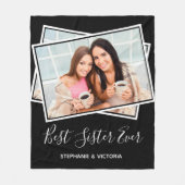 フォト最高のシスターエバーおもしろいモダンイン白黒 フリースブランケット (正面)