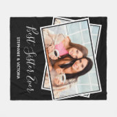 フォト最高のシスターエバーおもしろいモダンイン白黒 フリースブランケット (正面(横))