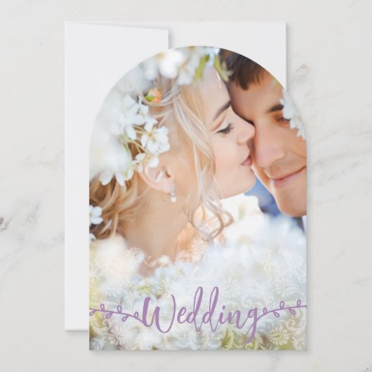 フォト最高のデイ・エバー・ラベンダーの水の色結婚の 招待状 (正面)