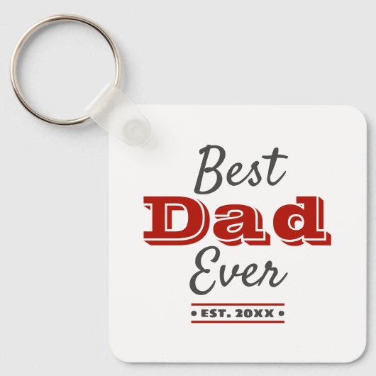 フォト最高のパパエバはっきりしたレモダンドタイポグラフィ キーホルダー (正面)