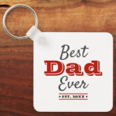 フォト最高のパパエバはっきりしたレモダンドタイポグラフィ キーホルダー (正面)