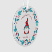 フォト格言スウィート格言かわいい小妖精や小人フローラリース オーナメント (正面)