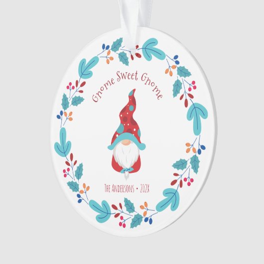 フォト格言スウィート格言かわいい小妖精や小人フローラリース オーナメント (正面)