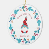 フォト格言スウィート格言かわいい小妖精や小人フローラリース セラミックオーナメント (左)