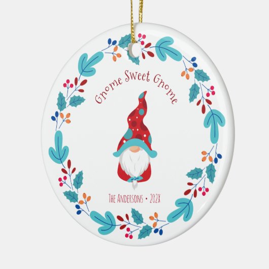 フォト格言スウィート格言かわいい小妖精や小人フローラリース セラミックオーナメント (左)