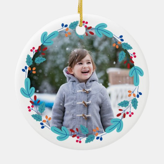 フォト格言スウィート格言かわいい小妖精や小人フローラリース セラミックオーナメント (裏面)