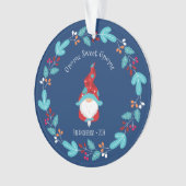 フォト格言スウィート格言フローラリース小妖精や小人ブルー オーナメント (正面)