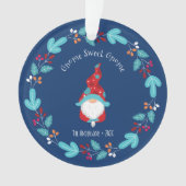 フォト格言スウィート格言フローラリース小妖精や小人ブルー オーナメント (正面)