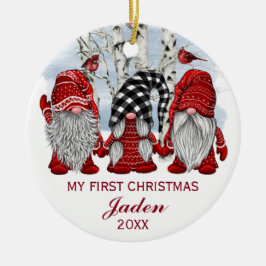 フォト格言マイ初めてのクリスマスウォータカラーホリデイ セラミックオーナメント