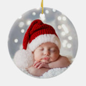 フォト格言マイ初めてのクリスマスウォータカラーホリデイ セラミックオーナメント (裏面)