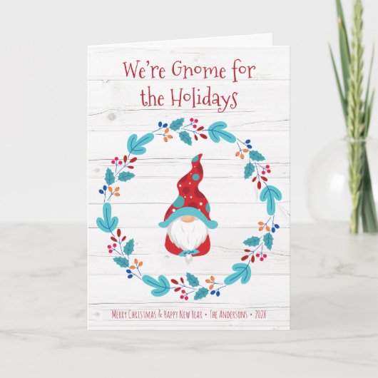 フォト格言forホリデーズカワイイおもしろい素朴リース カード (正面)