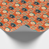 フォト気持ちオレンジエスニックボヘミアン誕生日 ラッピングペーパー (角)