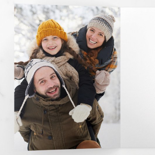 フォト水数々の彩フローラ+葉のクリスマス 三つ折りクリスマスカード (内部最初)