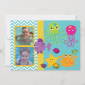 フォト海シーライフタコ誕生日招待状 招待状 (正面)