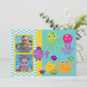 フォト海シーライフタコ誕生日招待状 招待状 (スタンド正面)