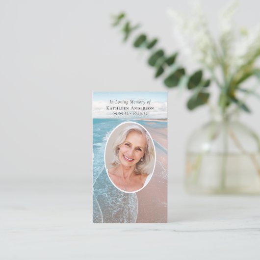 フォト海ビーチメモリアル祈りの言葉カード コーリングカード (スタンド正面)